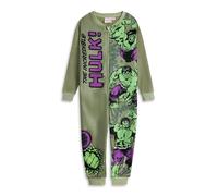 Marvel Grenouillère Verte l'incroyable Hulk pour garçon | Pyjama et Tenue d'intérieur en Micropolaire à Manches Longues et Fermeture éclair | Pyjama à l'effigie des Personnages de Bande dessinée