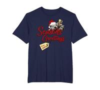 Marvel Groot Rocket Greetings from Aunt Noël Fleece T-Shirt, Homme Grandes Tailles, Bleu Marine, 2X Tall