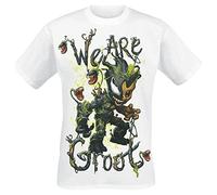 Marvel Groot Vénomisé - We are Groot Homme T-Shirt Manches Courtes Blanc XXL