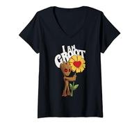 Marvel Guardians I AM GROOT Daisy Flower Valentine's T-Shirt avec Col en V