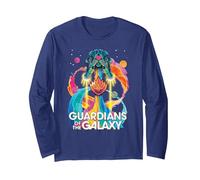 Marvel Guardians of The Galaxy Volume 3 Bowie Space Rainbow Manche Longue, Unisexe pour Adultes, Bleu Marine, XL