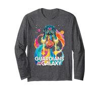 Marvel Guardians of The Galaxy Volume 3 Bowie Space Rainbow Manche Longue, Unisexe pour Adultes, Chiné Foncé, M