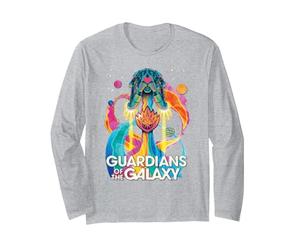 Marvel Guardians of The Galaxy Volume 3 Bowie Space Rainbow Manche Longue, Unisexe pour Adultes, Gris Chiné, S
