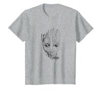 Marvel Guardians Vol. 2 Groot Lines Face T-Shirt, Enfant, Gris Chiné, 6 Ans