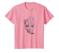 Marvel Guardians Vol. 2 Groot Lines Face T-Shirt, Enfant, Rose, 4 Ans