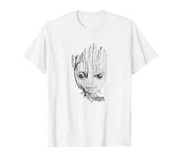 Marvel Guardians Vol. 2 Groot Lines Face T-Shirt, Homme, Blanc, 4XL