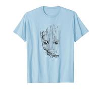 Marvel Guardians Vol. 2 Groot Lines Face T-Shirt, Homme, Bleu Céleste, 3XL