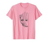 Marvel Guardians Vol. 2 Groot Lines Face T-Shirt, Homme, Rose, 3XL