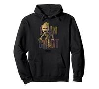 Marvel Guardians Vol.2 I AM Groot Cute Angry Sweat à Capuche, Unisexe pour Adultes, Noir, M