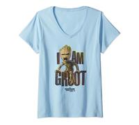 Marvel Guardians Vol.2 I AM GROOT Cute Angry T-Shirt avec Col en V