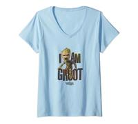 Marvel Guardians Vol.2 I AM GROOT Cute Angry T-Shirt avec Col en V