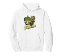 Marvel Guardians Vol.2 I AM Groot Shield Splash Sweat à Capuche, Unisexe pour Adultes, Blanc, L