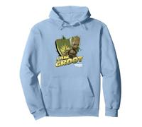 Marvel Guardians Vol.2 I AM Groot Shield Splash Sweat à Capuche, Unisexe pour Adultes, Bleu poudré, XL