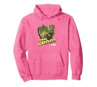 Marvel Guardians Vol.2 I AM Groot Shield Splash Sweat à Capuche, Unisexe pour Adultes, Rose Vif, XXL