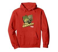 Marvel Guardians Vol.2 I AM Groot Shield Splash Sweat à Capuche, Unisexe pour Adultes, Rouge, M