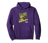 Marvel Guardians Vol.2 I AM Groot Shield Splash Sweat à Capuche, Unisexe pour Adultes, Violet, M