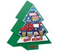 Funko Pocket Pop! Marvel - Groot - Tree Holiday Box 4 Pieces - Marvel Comics - Porte-clés - Mini-Figurine en Vinyle à Collectionner Porte-clés Fantaisie - Cadeau de Noël - Idée de Cadeau