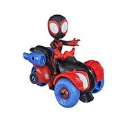 Marvel Spidey and His Amazing Friends Hasbro Miles Morales : Figurine Spider-Man et véhicule Techno-Racer, pour Enfants à partir de 3 Ans, Multicolore, (F1941)