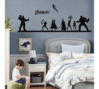 Marvel Hero Sticker mural en vinyle Motif Hawkeye, Captain America, Hulk, Loki, Thor, Black Widow, Ironman, Thanos Small