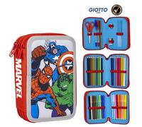 Marvel Heroes Astuccio Scuola Avengers Spiderman 3 Zip con Pennarelli Giotto