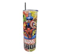 Marvel Heros Bouteille d'eau isotherme pour enfants 750 ml avec paille en métal AnjecaLife