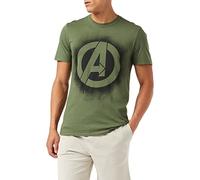 Marvel Homme Logo Avengers Pochoir T shirt, Vert (Military Green), M EU