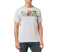 Marvel Homme Marvel T-shirt avec Logo Comic Strip T shirt, Gris (Sport Grey), L EU
