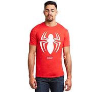 Marvel Homme Spiderman Logo T-Shirt Not Applicable, Cherry Red, Small