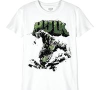 Marvel « Hulk Poster » T-Shirt Garçon, Blanc, Taille 08 Ans