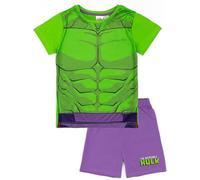 Marvel Hulk Pyjama pour garçon | T-Shirt et Short Hulk pour Enfants | Design Puissant Vert et Violet | Marchandise Officielle Cadeau Parfait pour Les Petits Super-héros