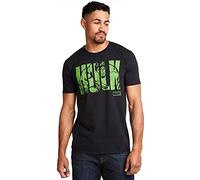 Marvel Hulk Text T-Shirt, Black, X-Large Men's