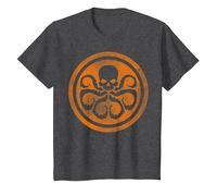 Marvel Hydra Skull Octopus Logo Orange Cut-Out T-Shirt, Enfant, Chiné Foncé, 2 Ans