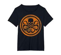 Marvel Hydra Skull Octopus Logo Orange Cut-Out T-Shirt, Femme Grandes Tailles, Noir, 5X