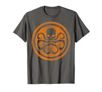 Marvel Hydra Skull Octopus Logo Orange Cut-Out T-Shirt, Homme, Asphalte, 3XL