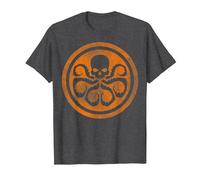 Marvel Hydra Skull Octopus Logo Orange Cut-Out T-Shirt, Homme, Chiné Foncé, 5XL