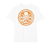 Marvel Hydra Skull Octopus Logo Orange Cut-Out T-Shirt, Homme Grandes Tailles, Blanc, 2X Tall