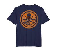 Marvel Hydra Skull Octopus Logo Orange Cut-Out T-Shirt, Homme Grandes Tailles, Bleu Marine, 6X Tall