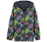 Marvel Impermeable Enfant Garcon, Veste de Pluie Enfant Doublure en Polaire, Vêtement de Pluie Enfant Ado 4-14 Ans Spiderman Avengers (Gris Avengers, 9-10 Ans)