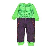 Marvel Incredible Hulk Pyjama Tout-en-Un en Polaire pour garçon Motif Avengers, Vert, 5-6 Ans