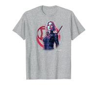 Marvel Infinity War Black Widow Icon Tech T-Shirt, Homme, Gris Chiné, S
