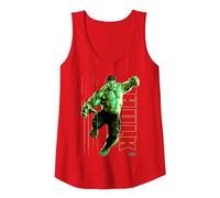 Marvel Infinity War Incredible Hulk Jump Smash Débardeur, Femme, Rouge, XXL