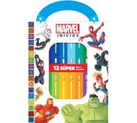 MARVEL INICIOS - MI PRIMERA BIBLIOTECA - 12 LIBROS DE CARTON - PI KIDS