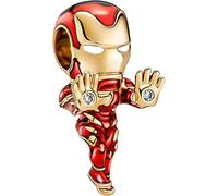 Marvel Iron Man Charm en argent 925 compatible avec les bracelets Pandora, Trollbeads, Chamilia, Biagi et beaucoup d'autres bracelets à breloques britanniques., Métal