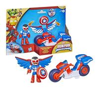 Marvel Iron Man et Ses Amis Extraordinaires, Figurine Captain America : Sam Wilson de 7,5 cm et véhicule Super Moto, Jouets de Super-héros, dès 3 Ans