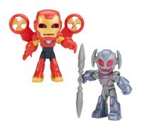 Marvel Iron Man et Ses Amis Extraordinaires Iron Man et Ultron, Pack de 2 Figurines de 7,5 cm, Jouets de Super-héros, dès 3 Ans