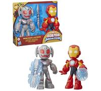 Marvel Iron Man et Ses Amis Extraordinaires Pack de Duel Iron Man et Ultron, Figurines géantes de 22,5 cm, Jouets de Super-héros pour Enfants, dès 3 Ans