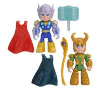 Marvel Iron Man et Ses Amis Extraordinaires Thor et Loki, Pack de 2 Figurines de 7,5 cm, Jouets de Super-héros, dès 3 Ans