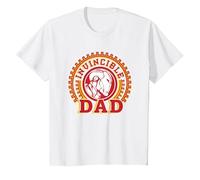 Marvel Iron Man Invincible Dad Father’s Day T-Shirt, Enfant, Blanc, 12 Ans