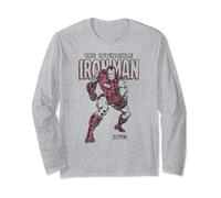 Marvel Iron Man Invincible Distressed Pose Manche Longue
