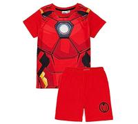 Marvel Iron Man Pyjama pour garçons | T-Shirt et Short Iron Man pour Enfants | Conception de Costume Rouge Puissant | Marchandise Officielle Cadeau Parfait pour Les Petits Super-héros